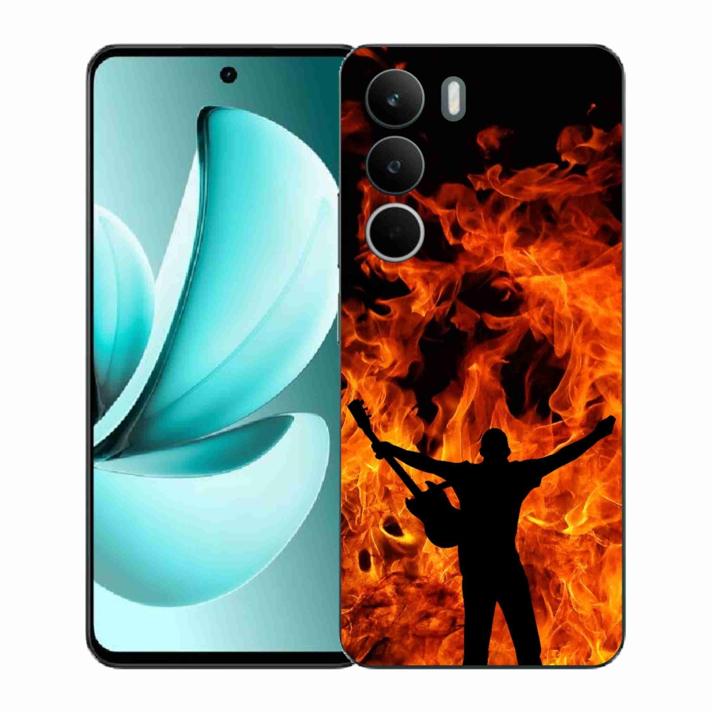 Gelový kryt mmCase na Realme C71 - muzikant a oheň