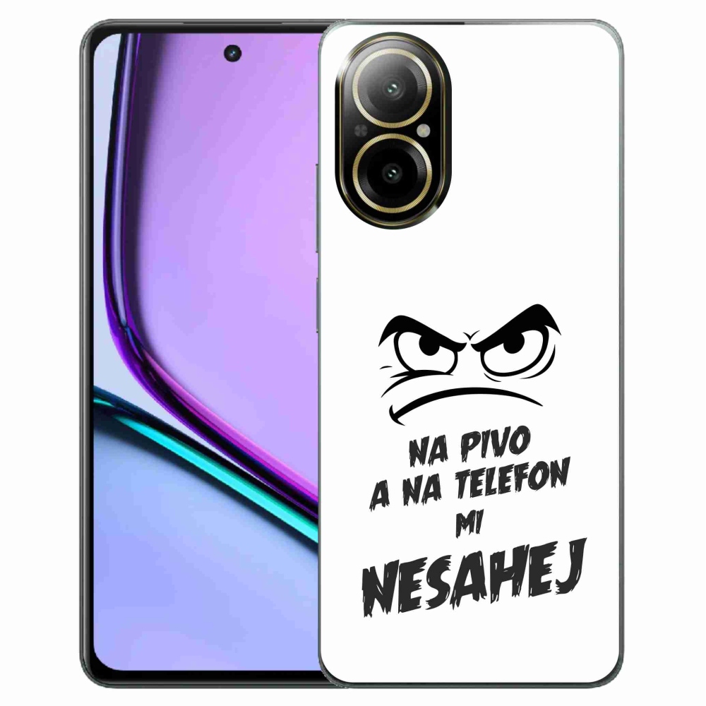 Gelový kryt mmCase na Realme C67 - pivní motiv 2 bílé pozadí