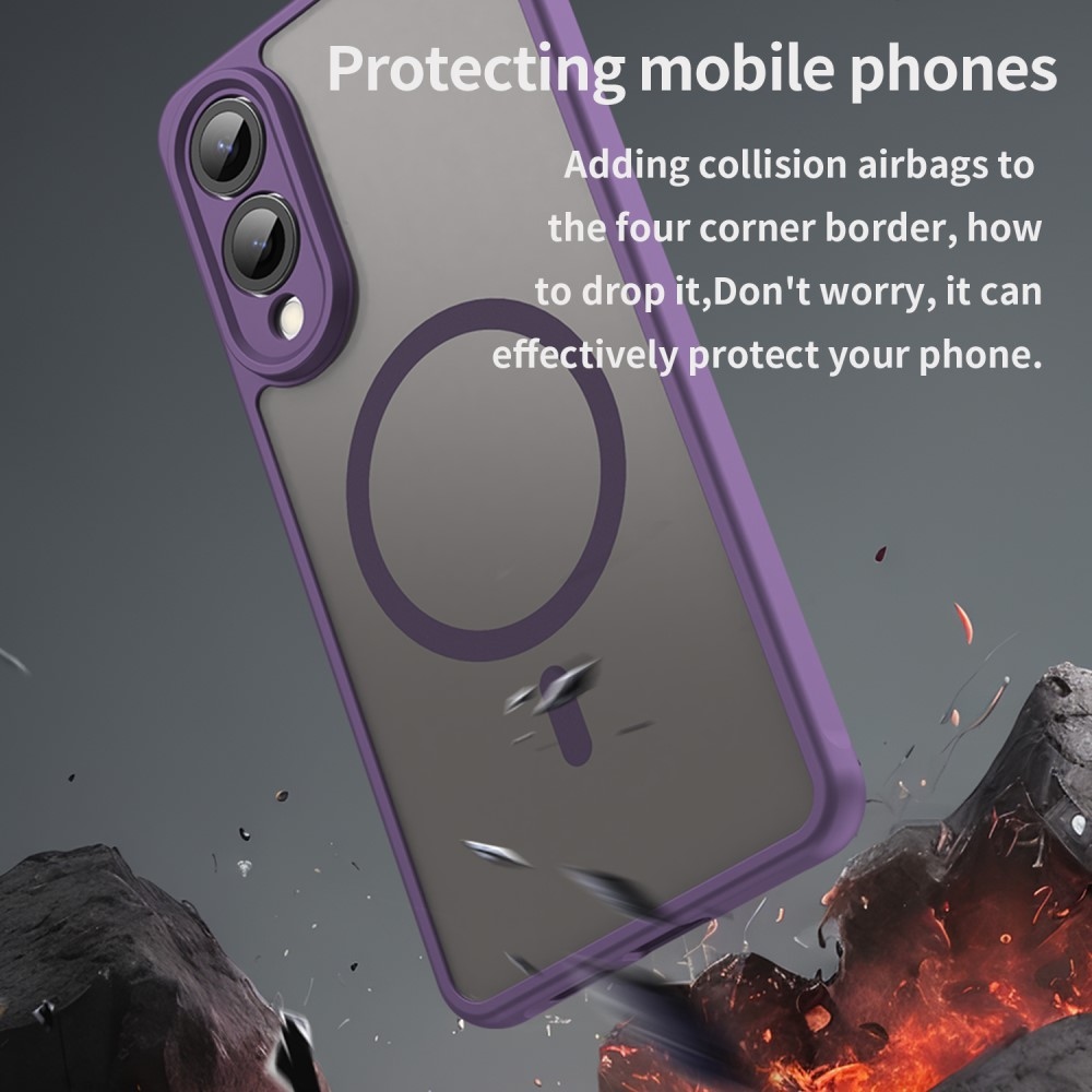 Case matný gelový obal s MagSafe na Samsung Galaxy S25 Edge - fialový