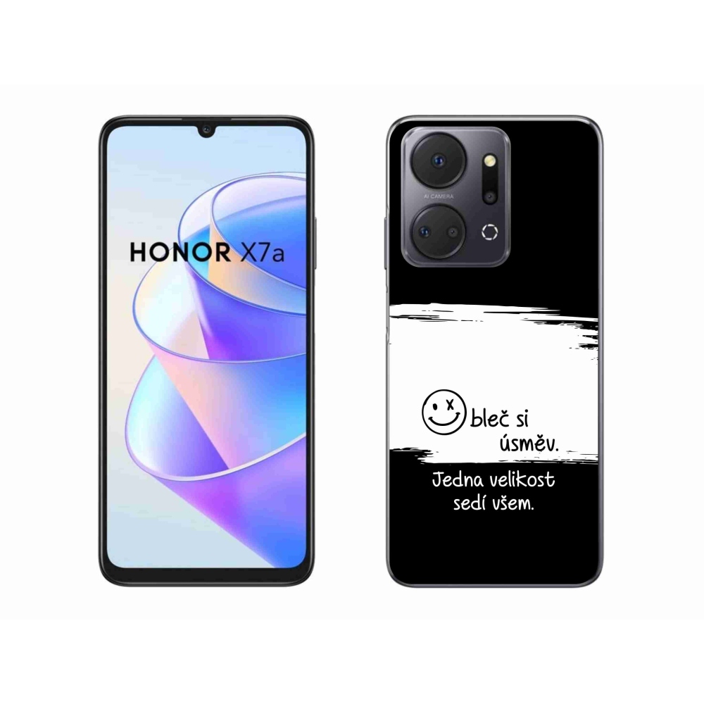 Gelový kryt mmCase na Honor X7a - vtipný text 8 bíločerné pozadí