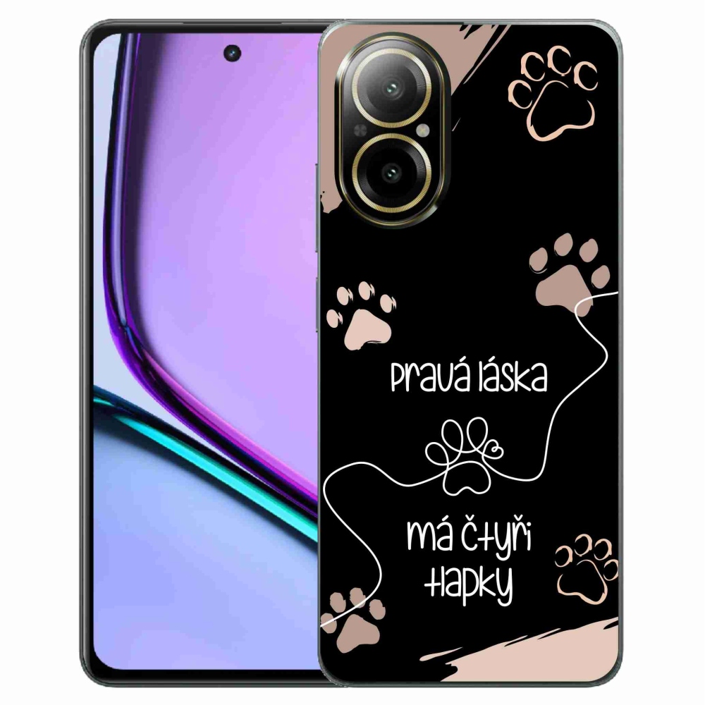 Gelový kryt mmCase na Realme C67 - psí motiv 1 černé pozadí