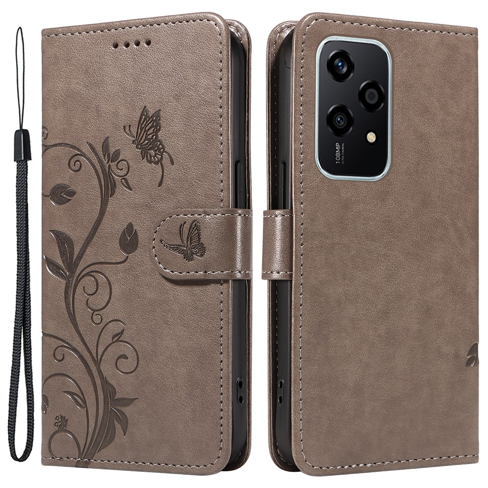 Flowers knížkové pouzdro na Honor 200 Lite 5G - šedé