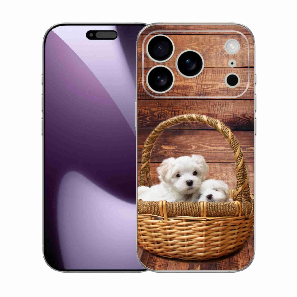 Gelový kryt mmCase na iPhone 17 Pro - štěňátka