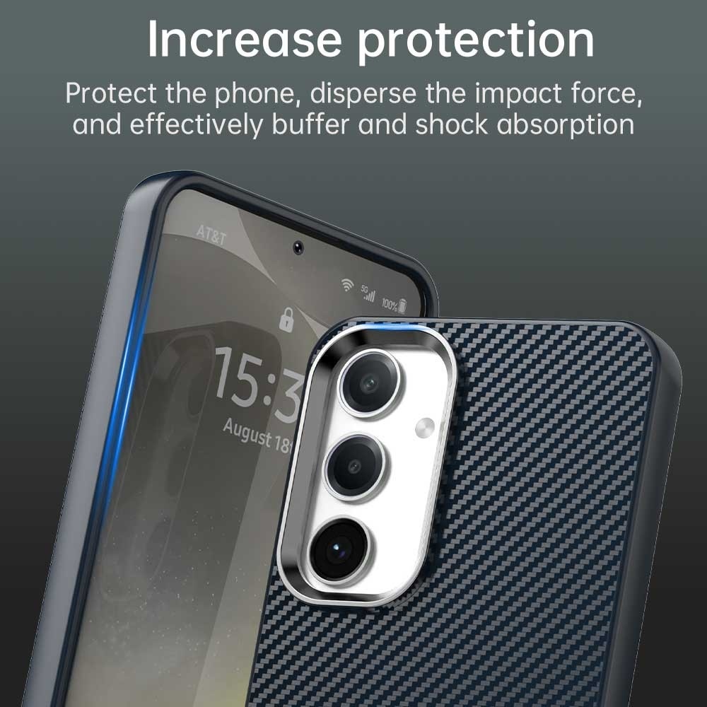 Texture Fiber odolný kryt na Samsung Galaxy S25 - modrý