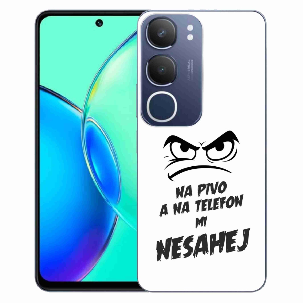 Gelový kryt mmCase na Vivo Y19s - pivní motiv 2 bílé pozadí