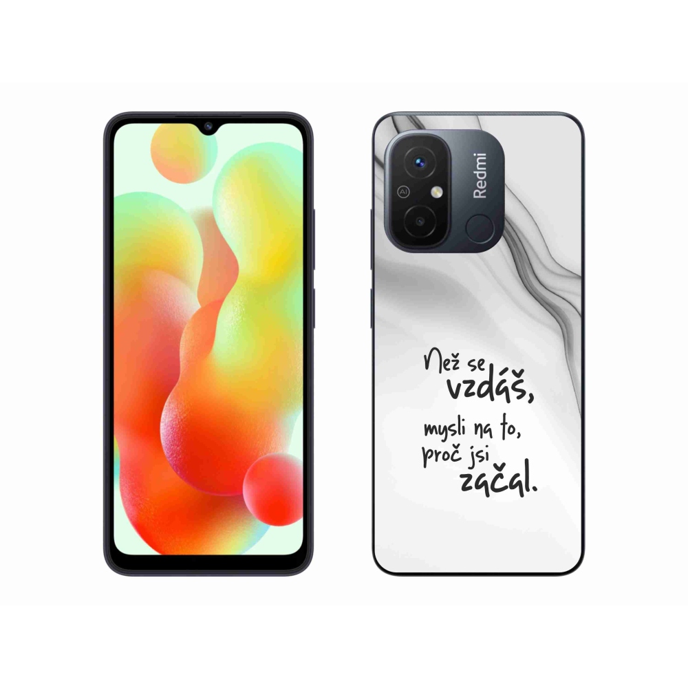 Gelový kryt mmCase na Xiaomi Redmi 12C - citát 2 bílé pozadí