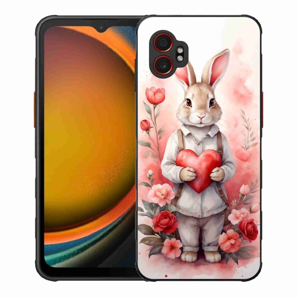 Gelový kryt mmCase na Samsung Galaxy Xcover 7 Pro - zajíc se srdíčkem