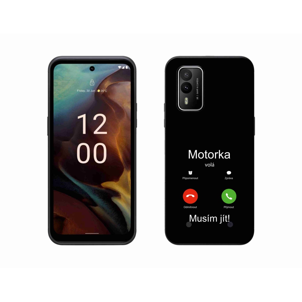 Gelový kryt mmCase na Nokia XR21 - motorka volá černé pozadí