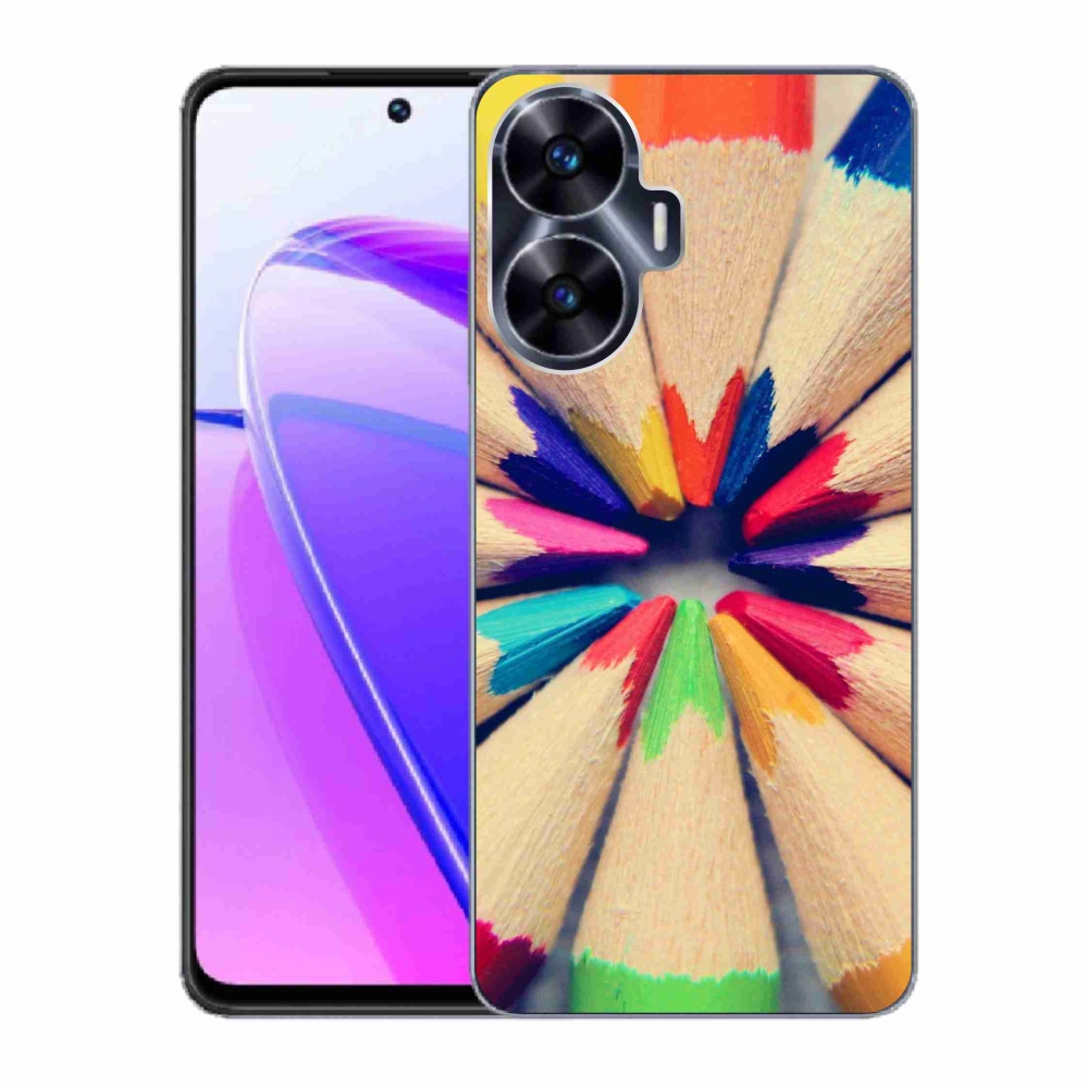 Gelový kryt mmCase na Realme C55 - pastelky 