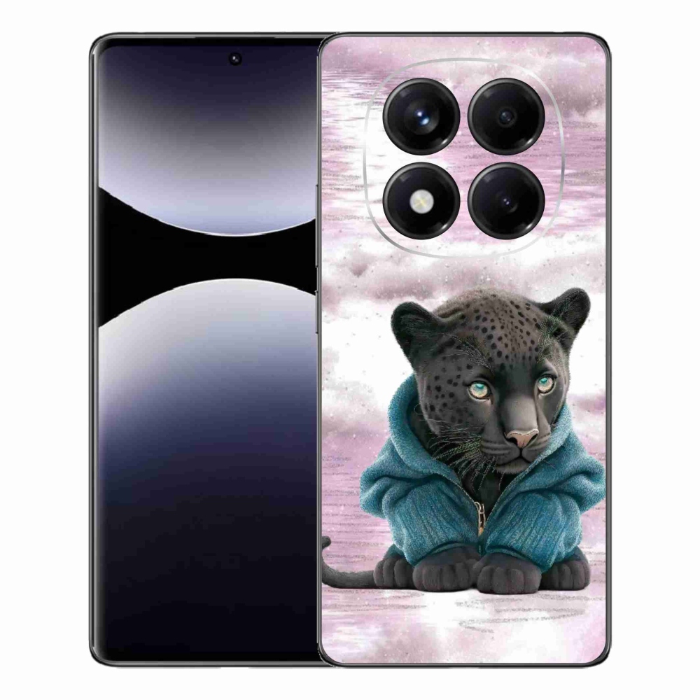 Gelový kryt mmCase na Xiaomi Redmi Note 14 Pro - černý panter ve svetru