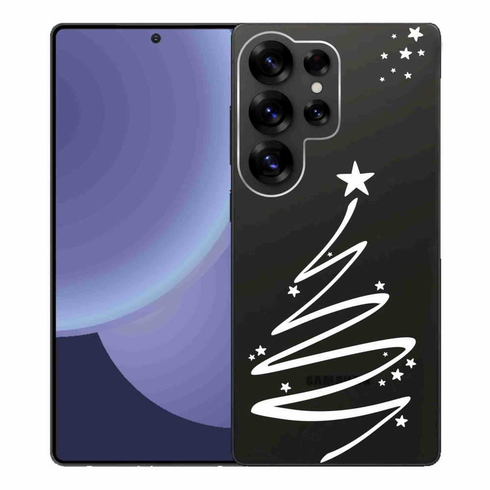 Gelový kryt mmCase na Samsung Galaxy S25 Ultra - bílý stromeček na průhledném pozadí