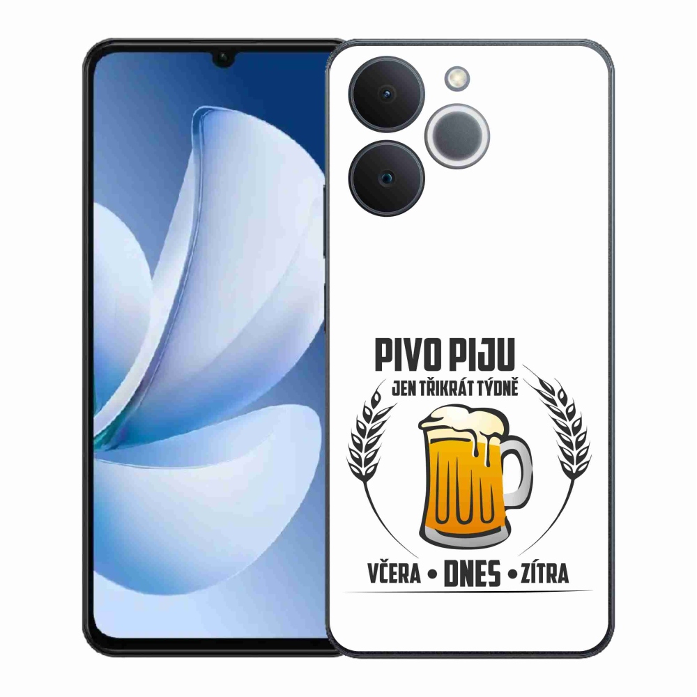 Gelový kryt mmCase na Realme Note 70T - pivní motiv bílé pozadí