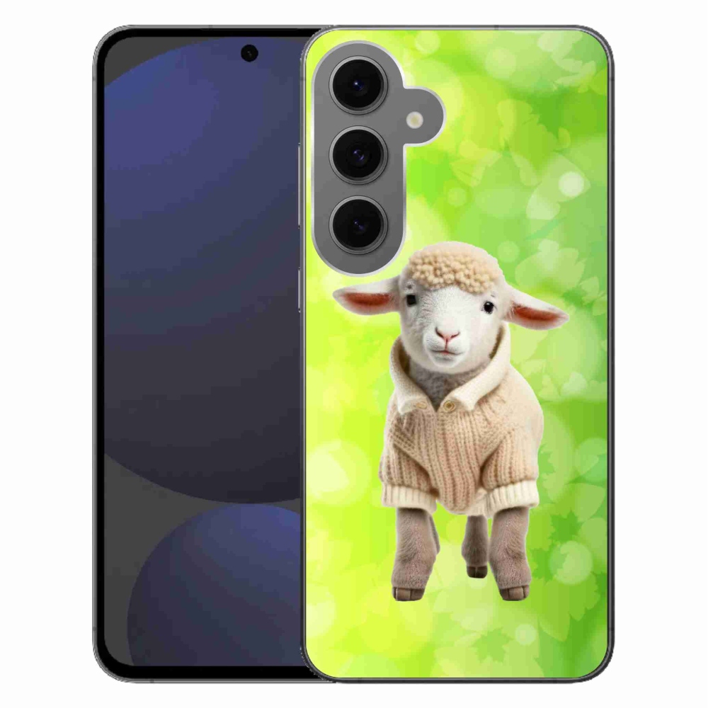 Gelový kryt mmCase na Samsung Galaxy S24 FE - jehně ve svetru
