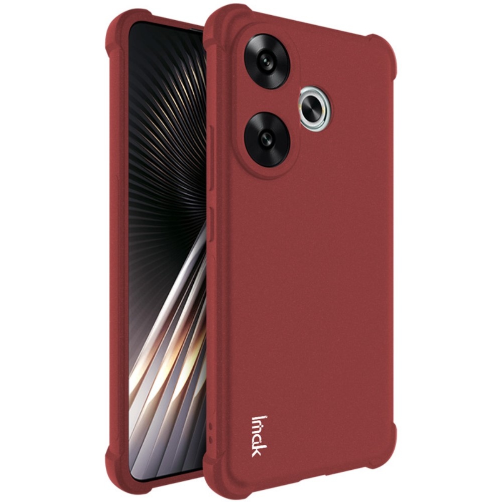 IMK matný gelový obal s vyztuženými rohy na Xiaomi Poco F6 - červený