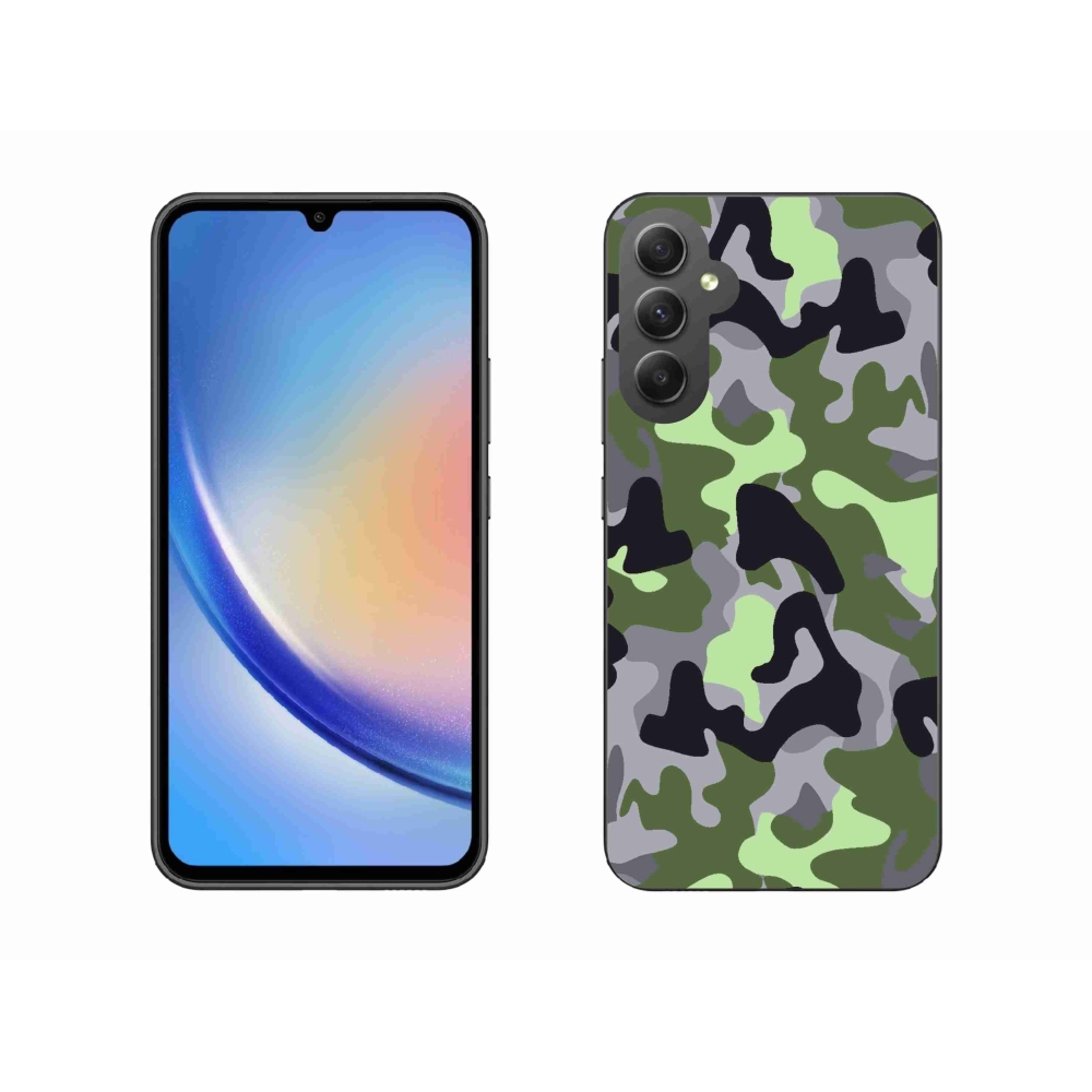 Gelový kryt mmCase na Samsung Galaxy A34 5G - maskáčový vzor 7