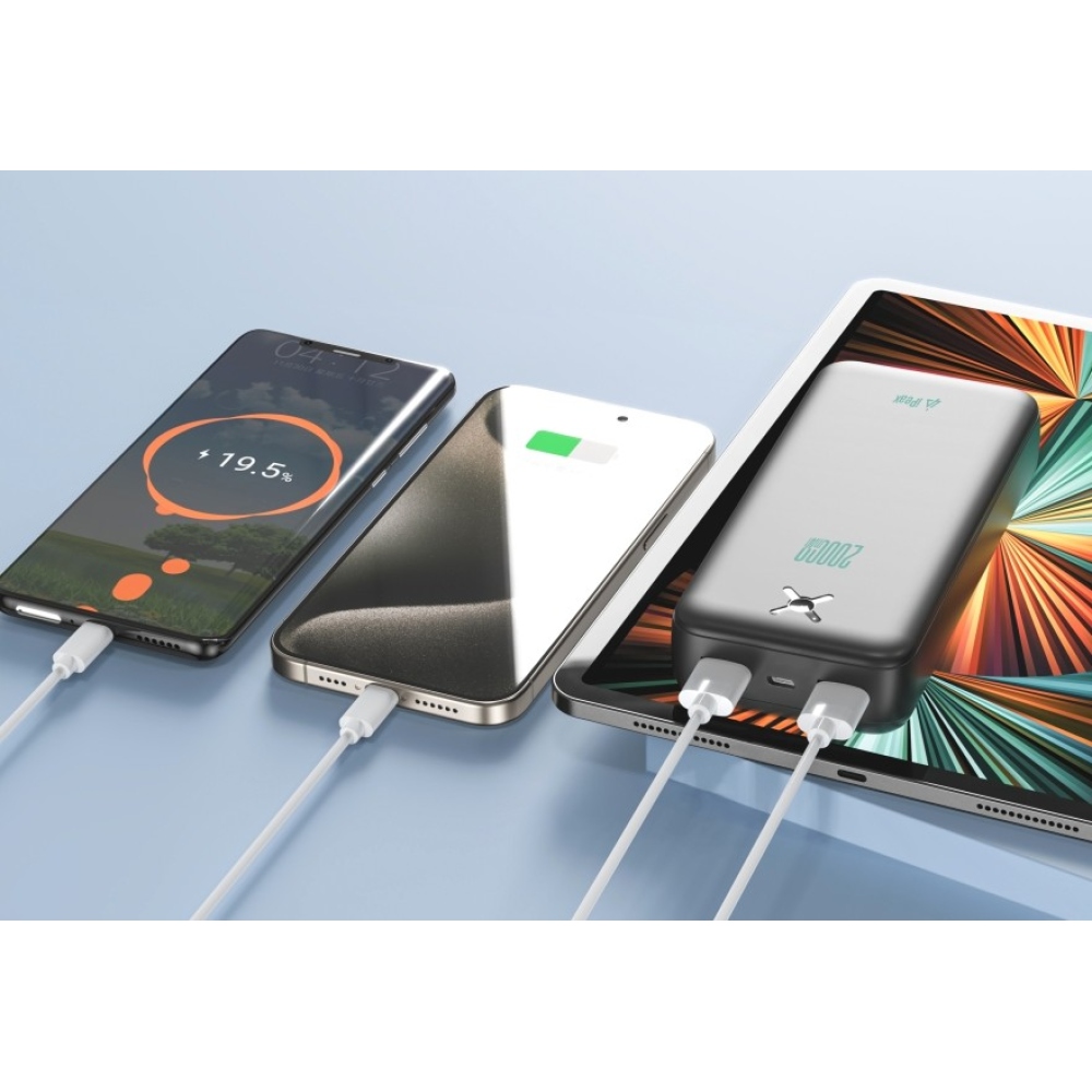 iPEAX Powerbanka 20 000 mAh 10,5W 2x USB-A, černá