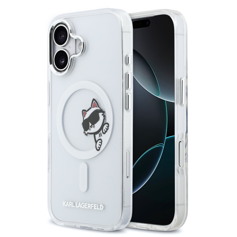 Karl Lagerfeld IML Choupette Peekaboo MagSafe Zadní Kryt pro iPhone 17 Transparent