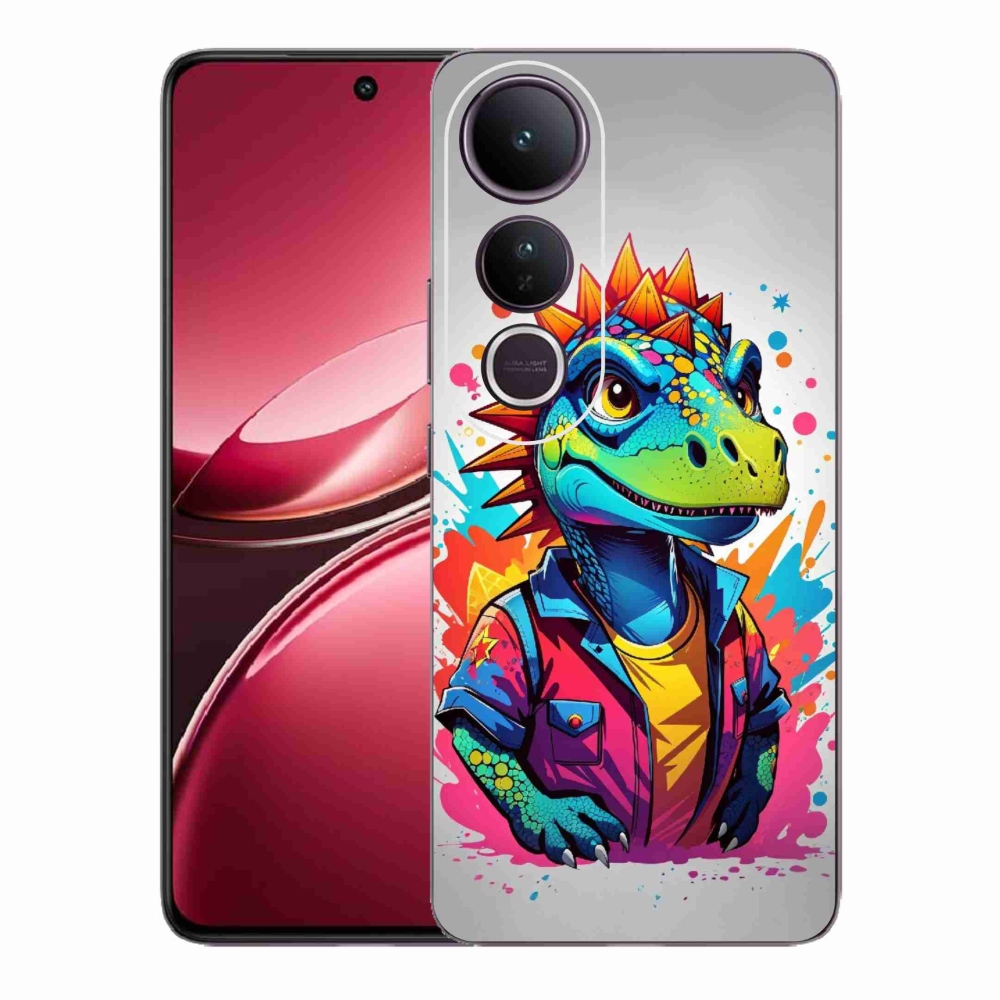 Gelový kryt mmCase na Vivo V50 Lite 4G/5G - barevný dinosaurus