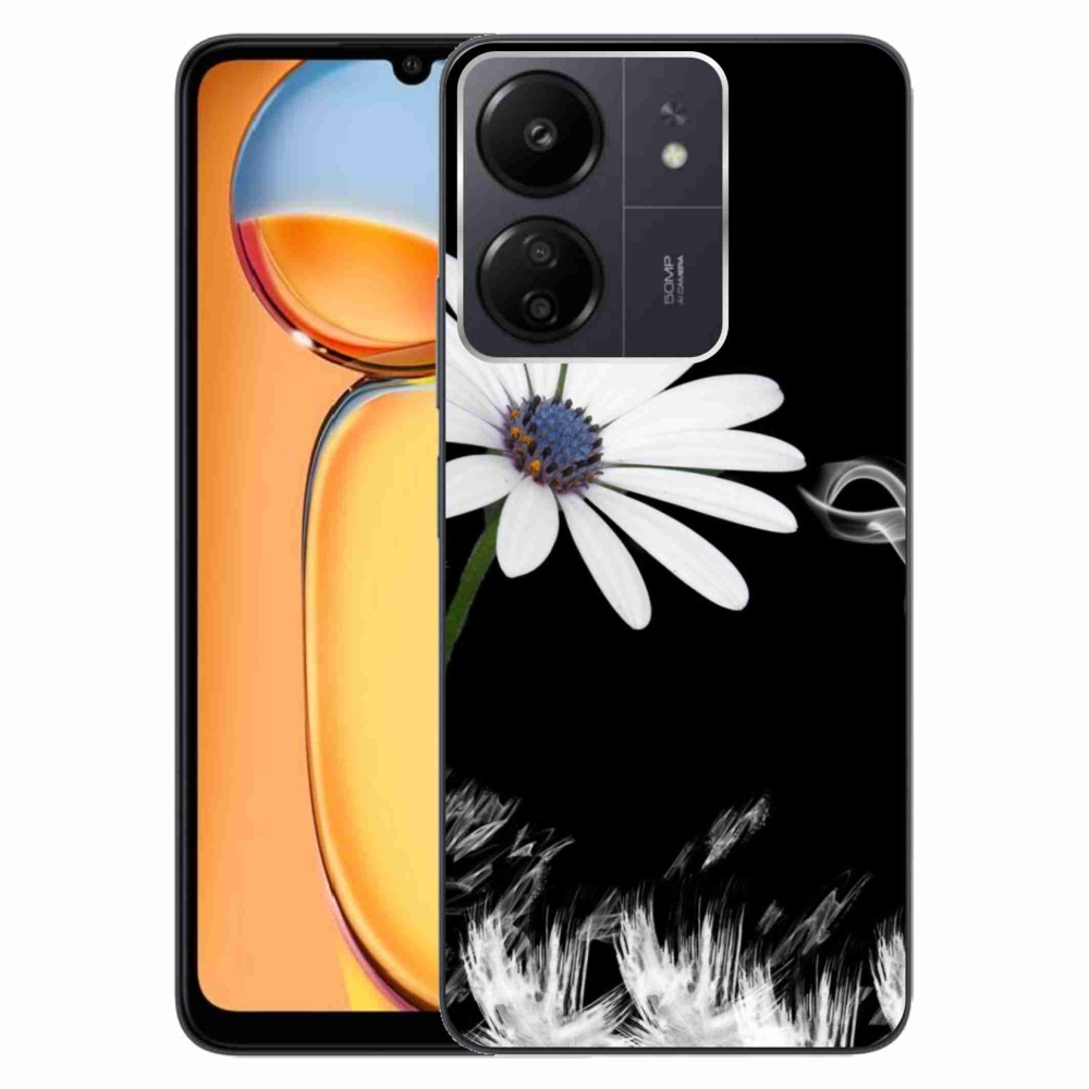 Gelový kryt mmCase na Xiaomi Poco C65/Redmi 13C - bílá květina