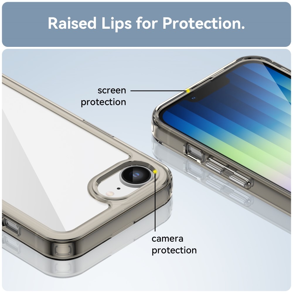 Gelový obal s pevnými zády na iPhone 16e - šedý