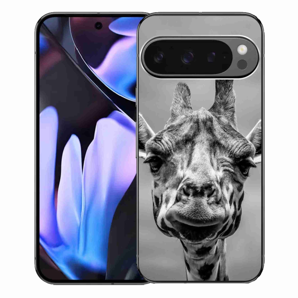 Gelový kryt mmCase na Google Pixel 9 Pro XL - černobílá žirafa