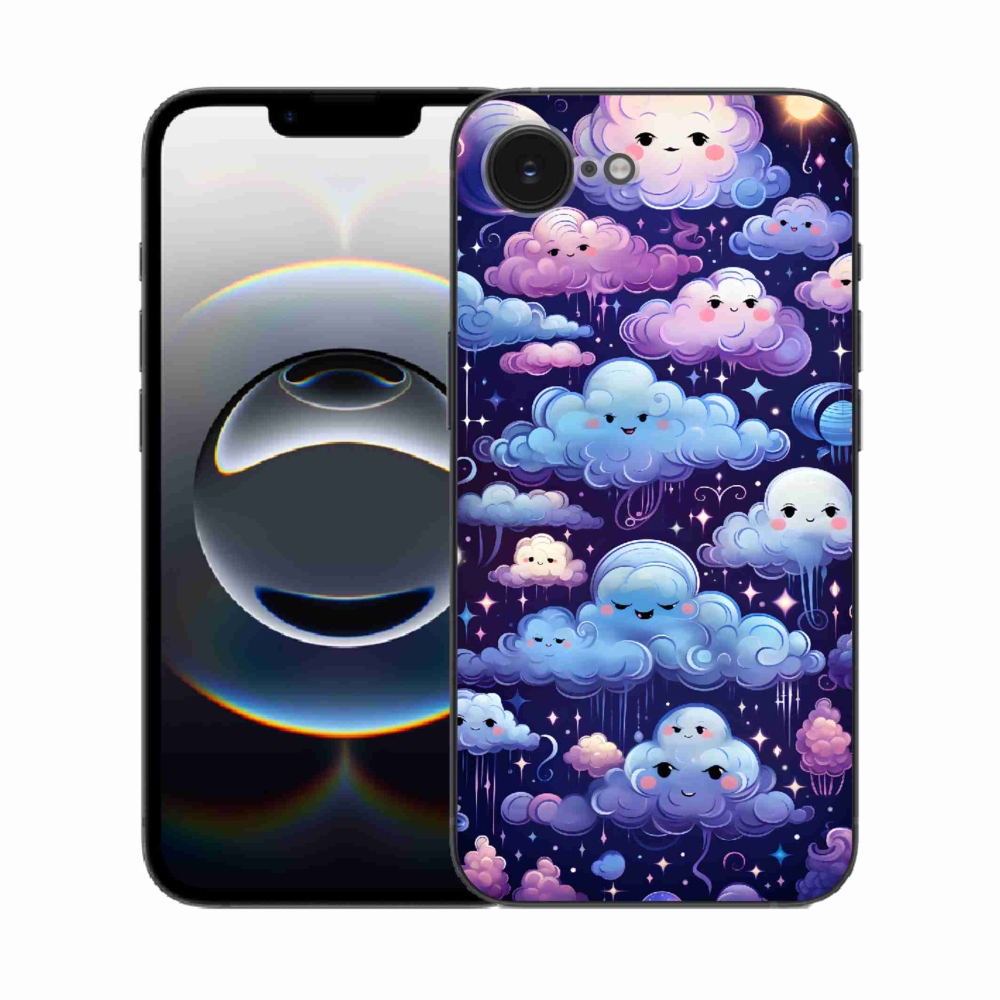 Gelový kryt mmCase na iPhone 16e - mráčky