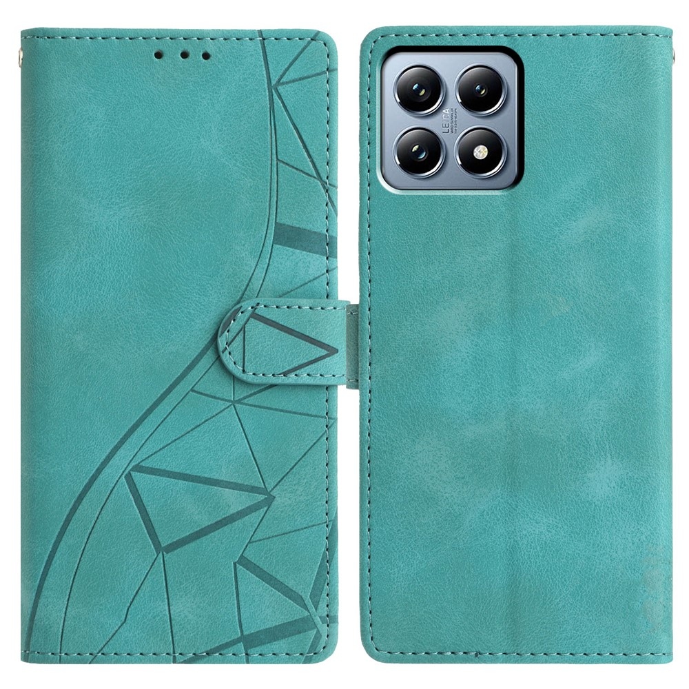 Triangles knížkové pouzdro na Xiaomi 15T Pro - modrozelené