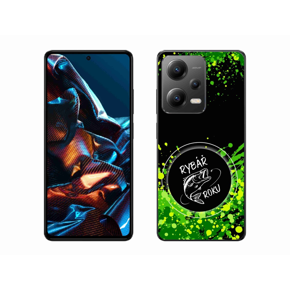 Gelový kryt mmCase na Xiaomi Redmi Note 12 Pro 5G - rybář roku černé pozadí