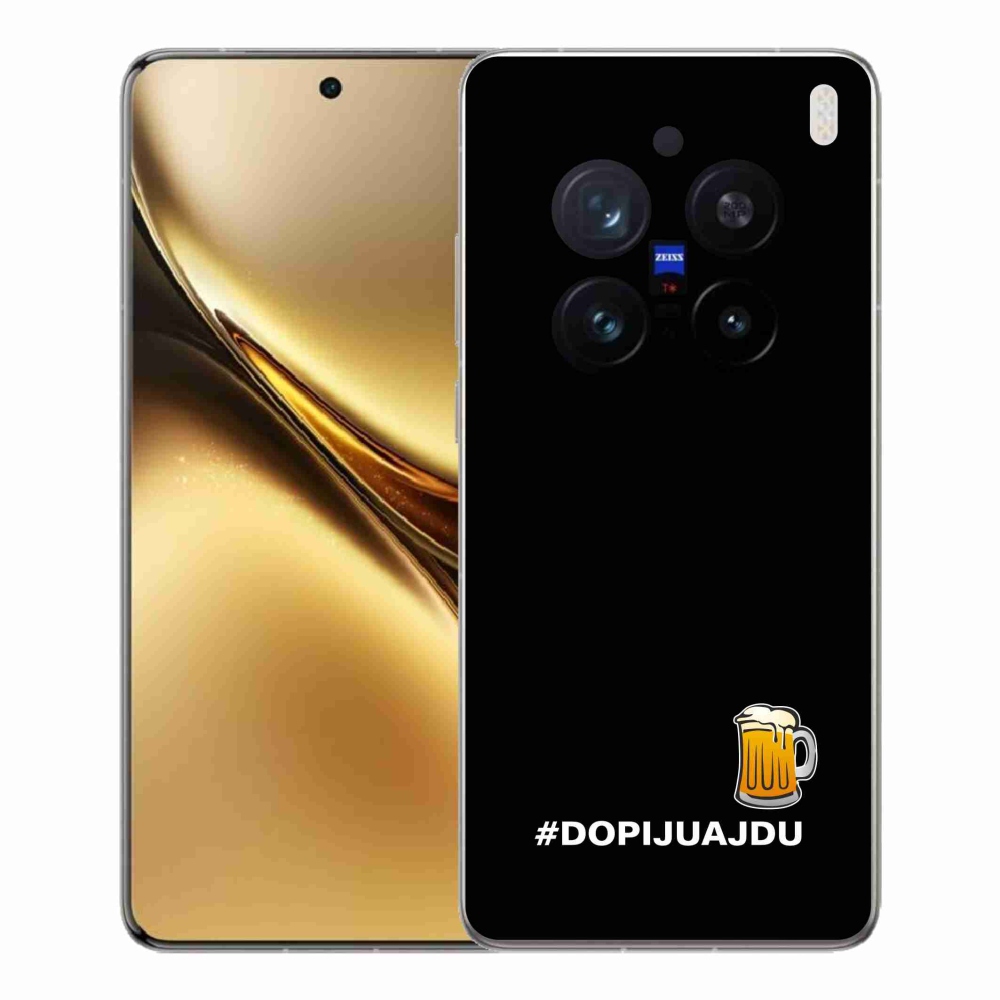 Gelový kryt mmCase na Vivo X200 Pro 5G - pivní motiv 1 černé pozadí