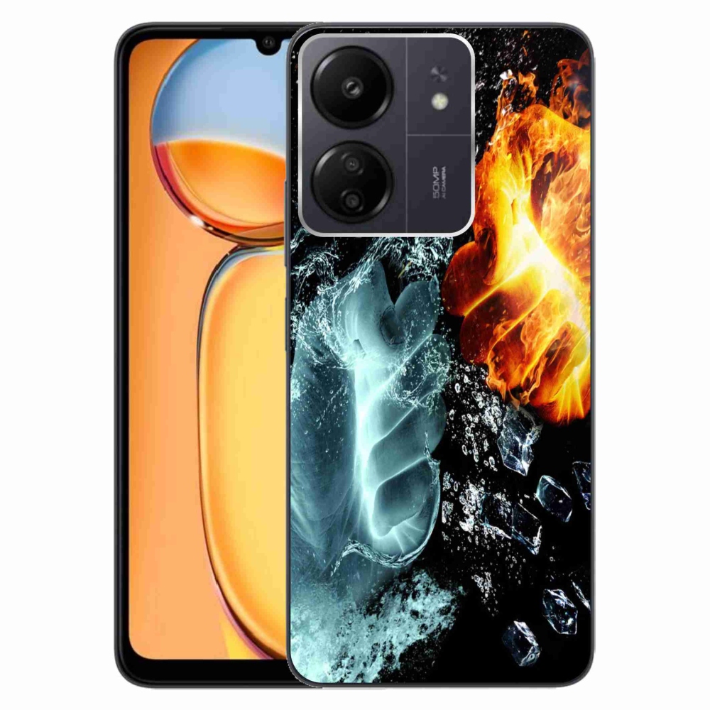 Gelový kryt mmCase na Xiaomi Poco C65/Redmi 13C - voda a oheň