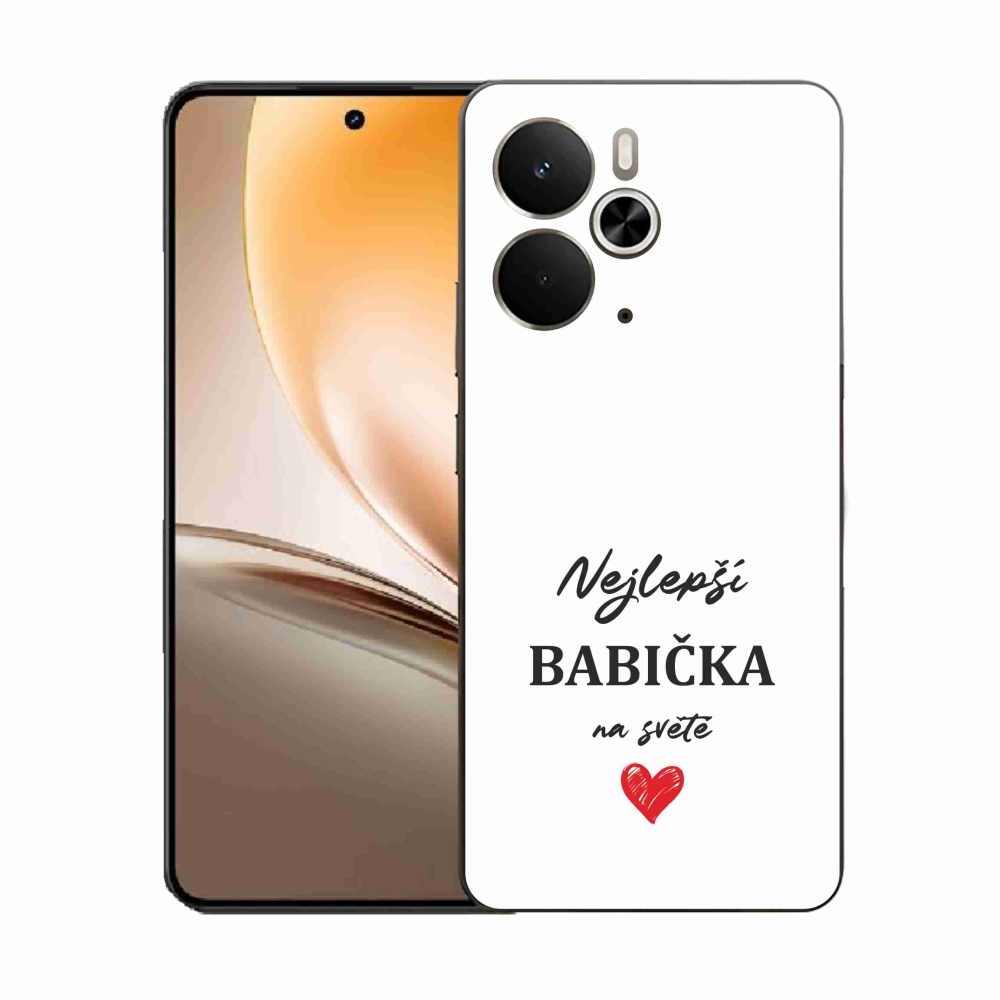 Gelový kryt mmCase na Realme 14 5G - nejlepší babička 1 bílé pozadí