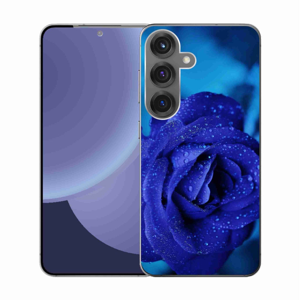 Gelový kryt mmCase na Samsung Galaxy S25 - modrá růže