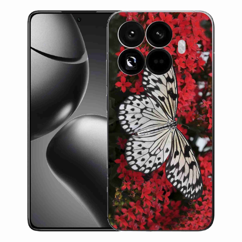 Gelový kryt mmCase na Xiaomi 15T Pro - černobílý motýl 1