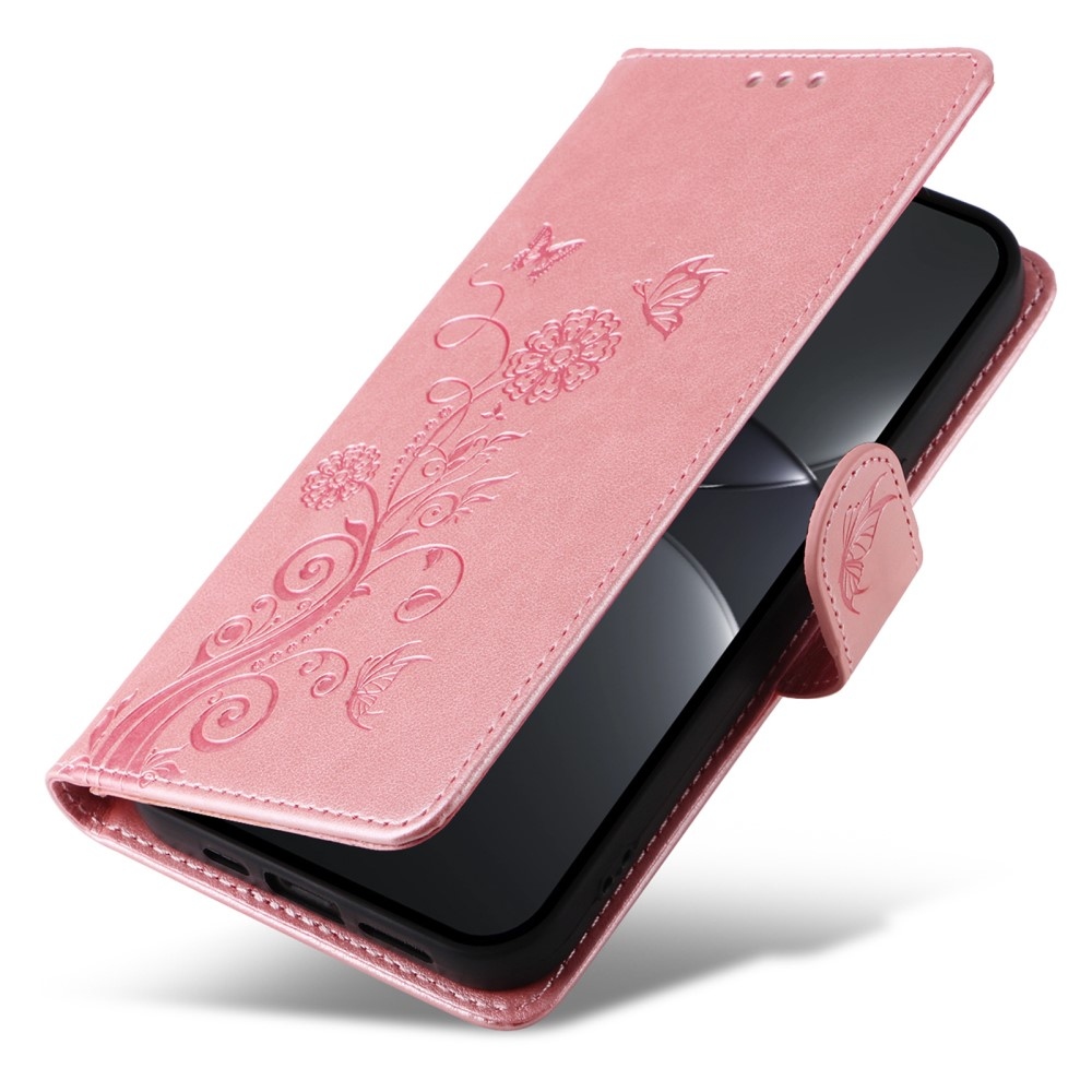 Flowery knížkové pouzdro na Huawei Nova 13 Pro 5G - růžové