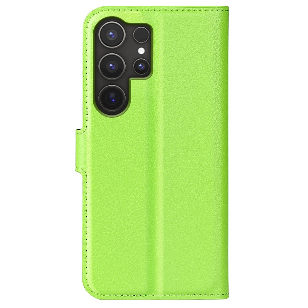 Litchi knížkové pouzdro na Samsung Galaxy S25 Ultra - zelené