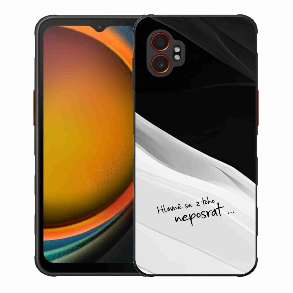 Gelový kryt mmCase na Samsung Galaxy Xcover 7 Pro - vtipný text 13 bíločerné pozadí