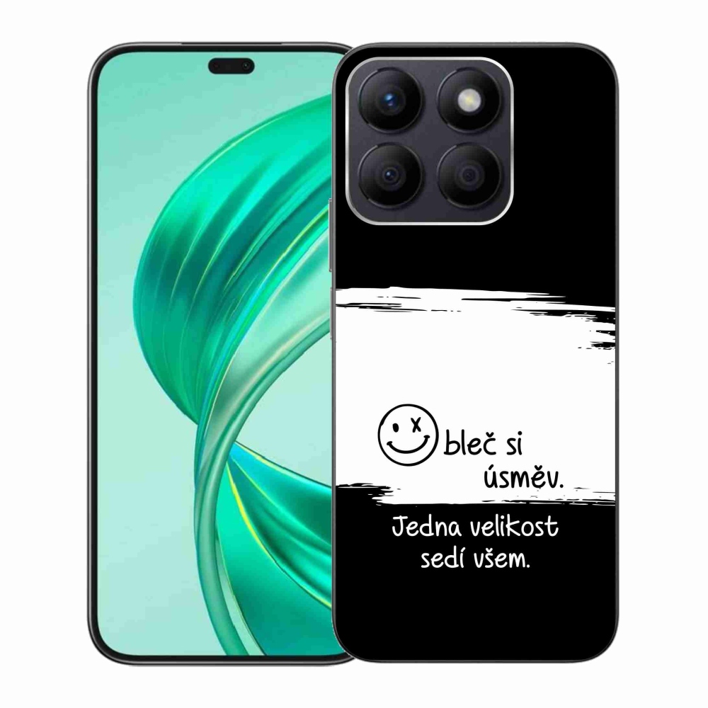 Gelový kryt mmCase na Honor X8b - vtipný text 8 bíločerné pozadí