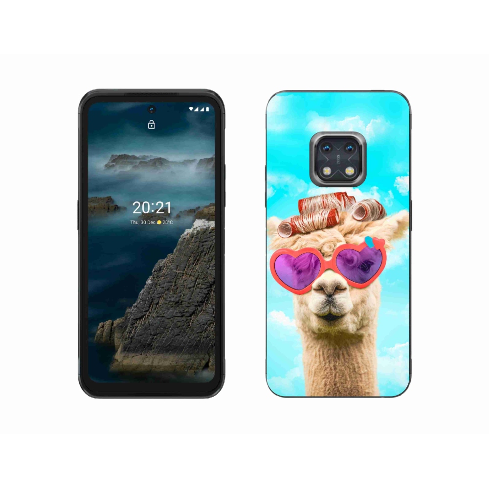 Gelový kryt mmCase na Nokia XR20 - lama s brýlemi