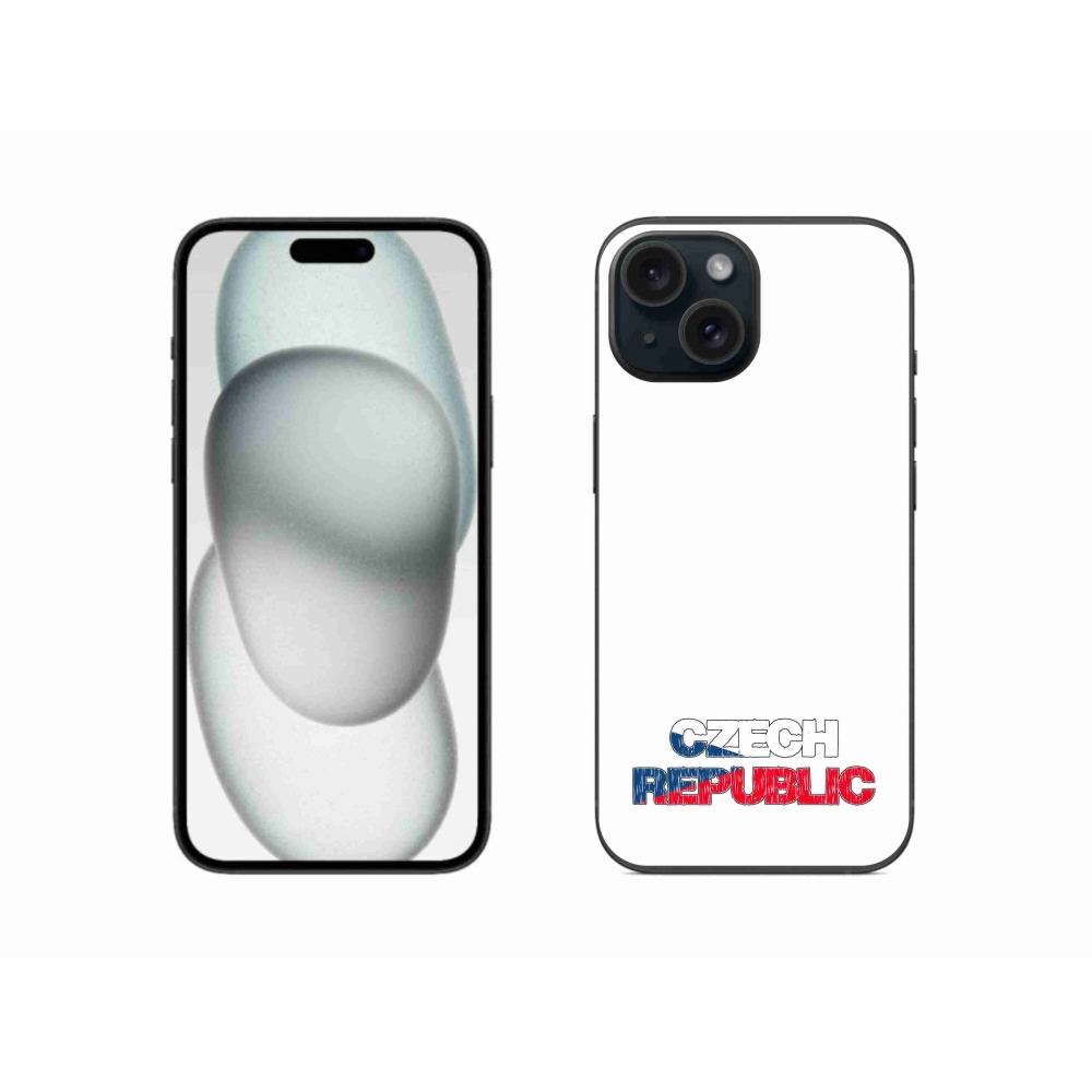 Gelový kryt mmCase na iPhone 15 - Czech Republic bílé pozadí