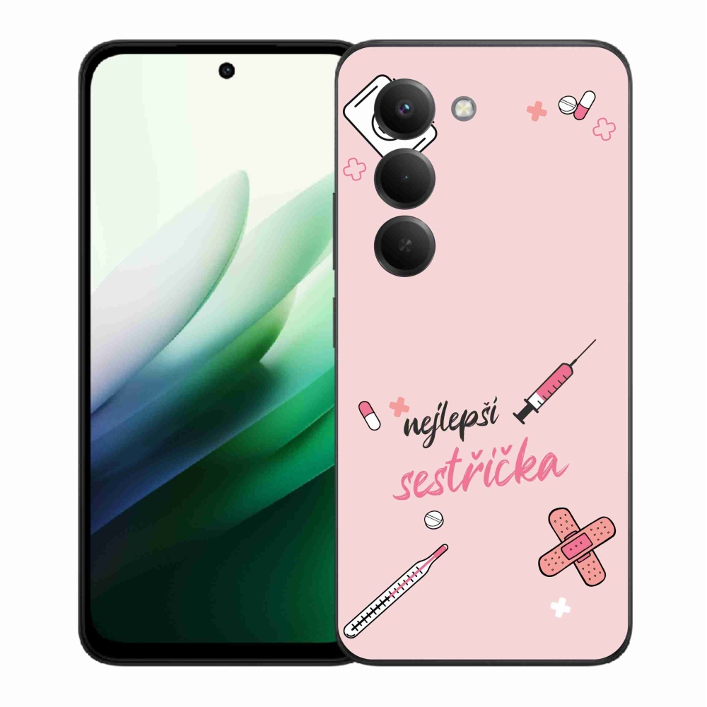 Gelový kryt mmCase na Xiaomi Redmi 15 5G - nejlepší sestřička růžové pozadí