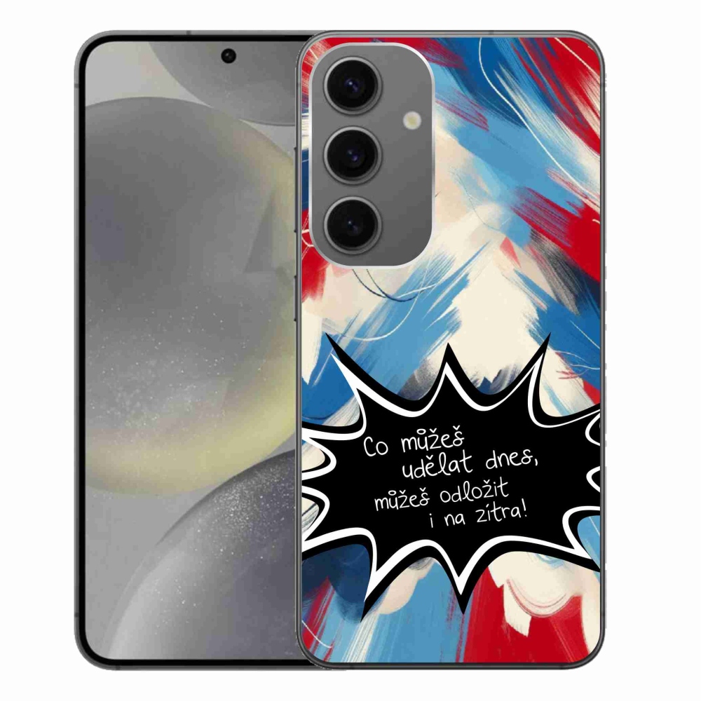 Gelový kryt mmCase na Samsung Galaxy S24+ - vtipný text 9 černé pozadí