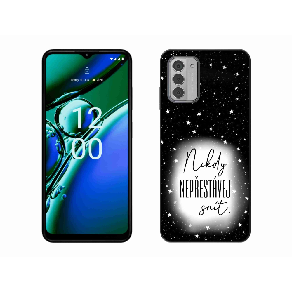 Gelový kryt mmCase na Nokia G42 - citát 1 bíločerné pozadí