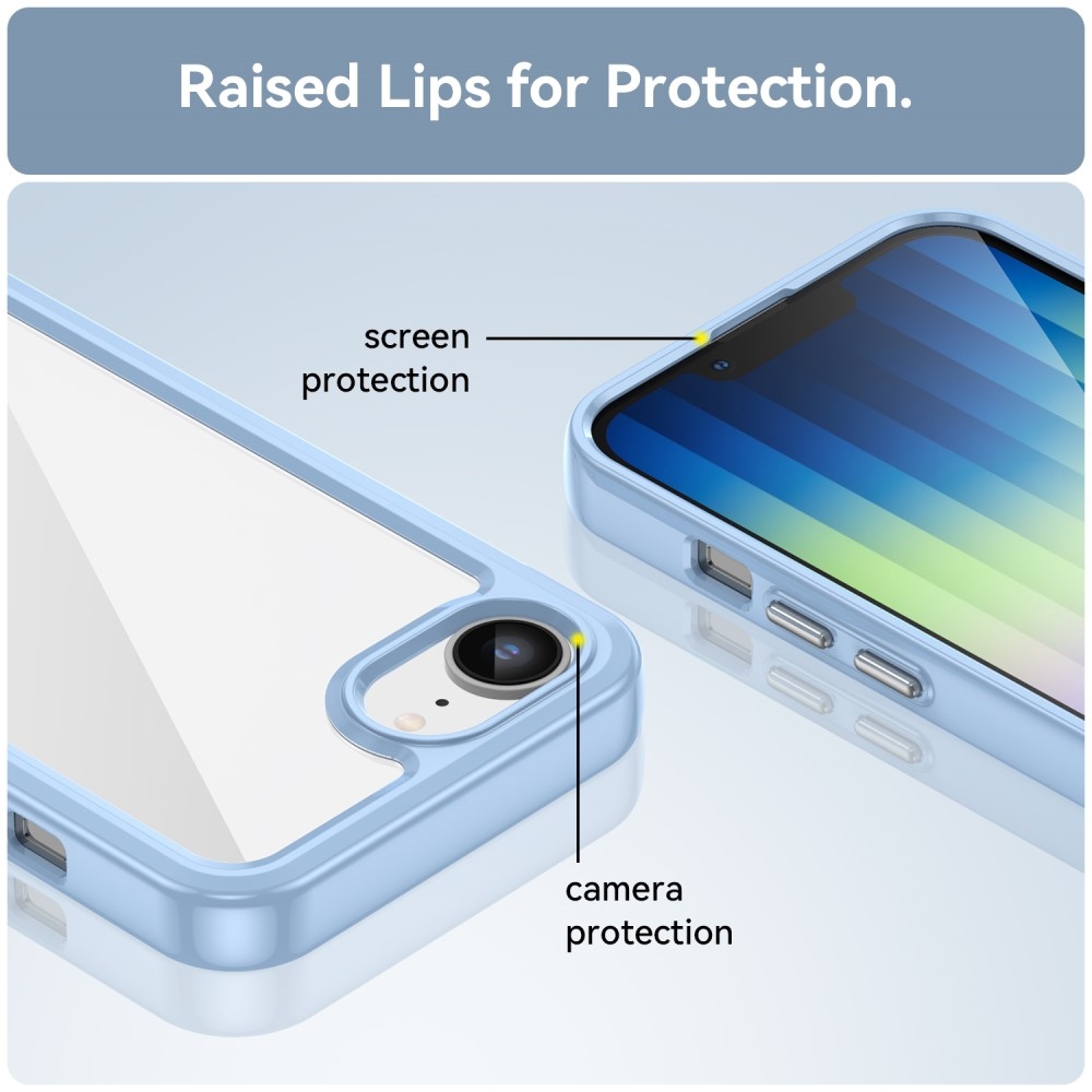 Gelový obal s pevnými zády na iPhone 16e - modrý