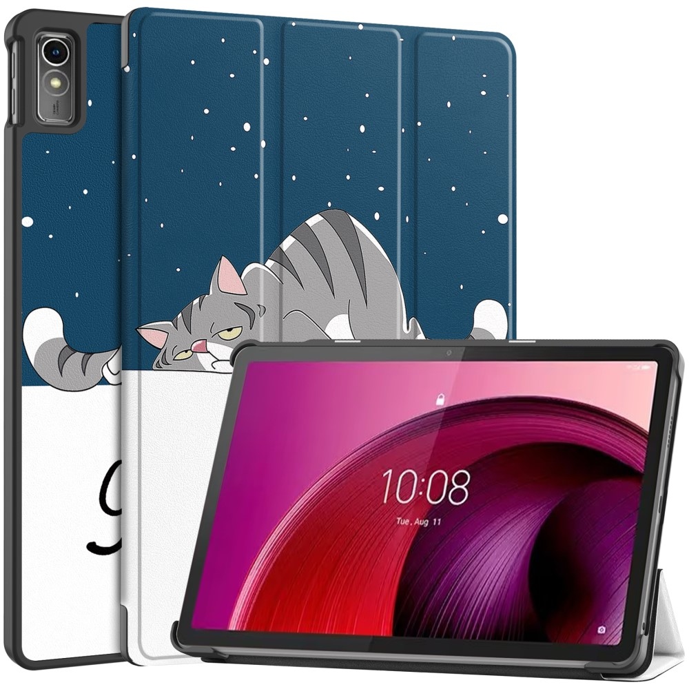 Print chytré zavírací pouzdro na Lenovo Tab M10 5G - kočka