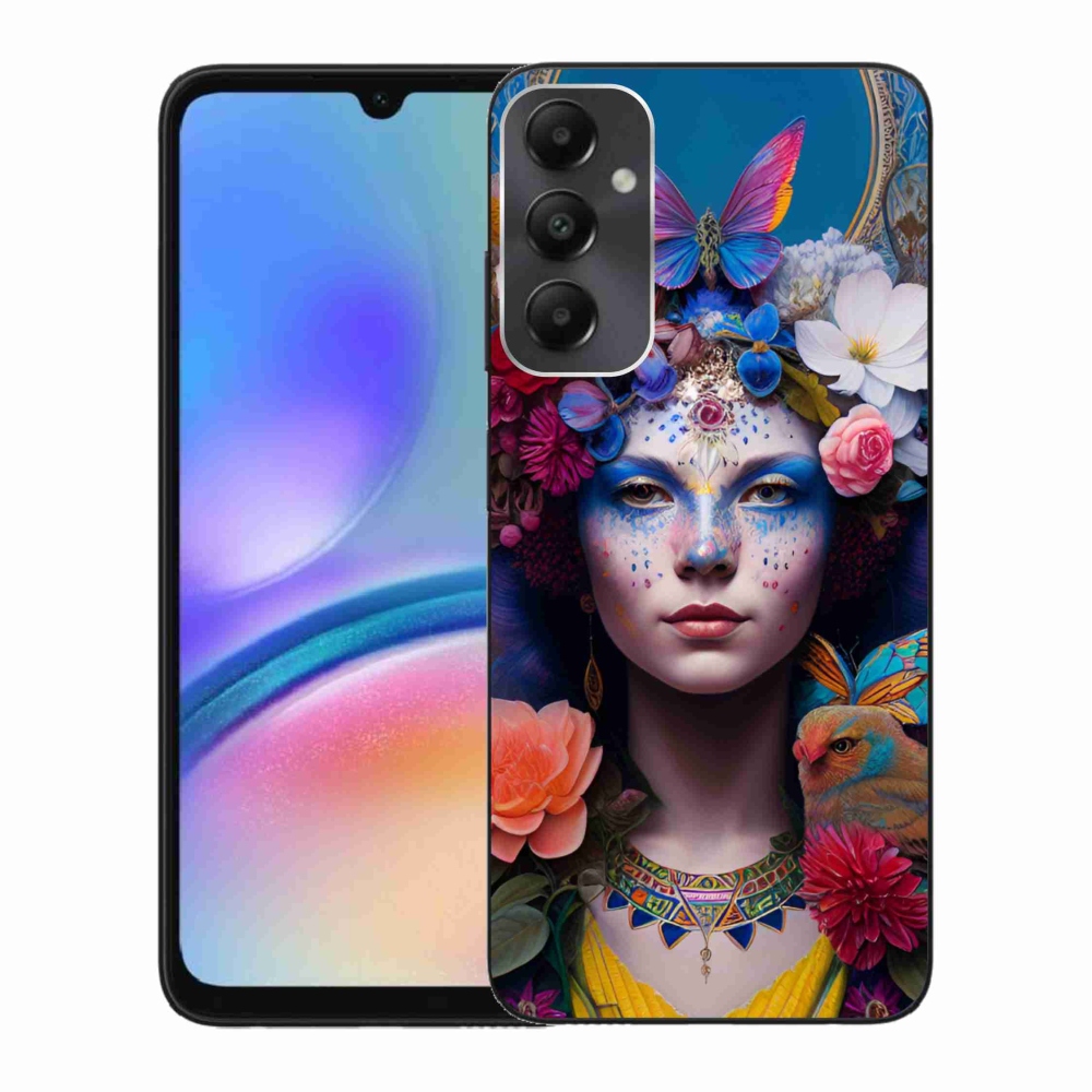 Gelový kryt mmCase na Samsung Galaxy A05s - žena s květinami