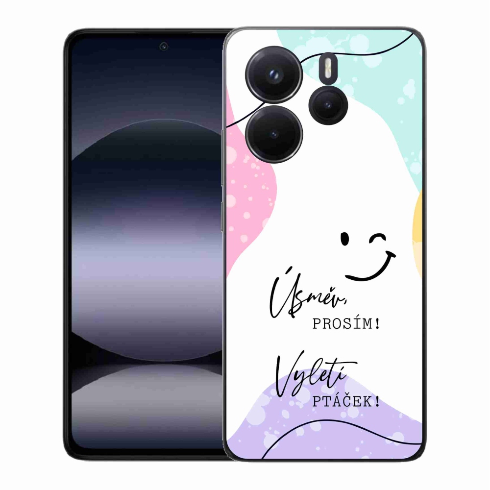 Gelový kryt mmCase na Xiaomi Redmi Note 14 - vtipný text 4 bílé pozadí