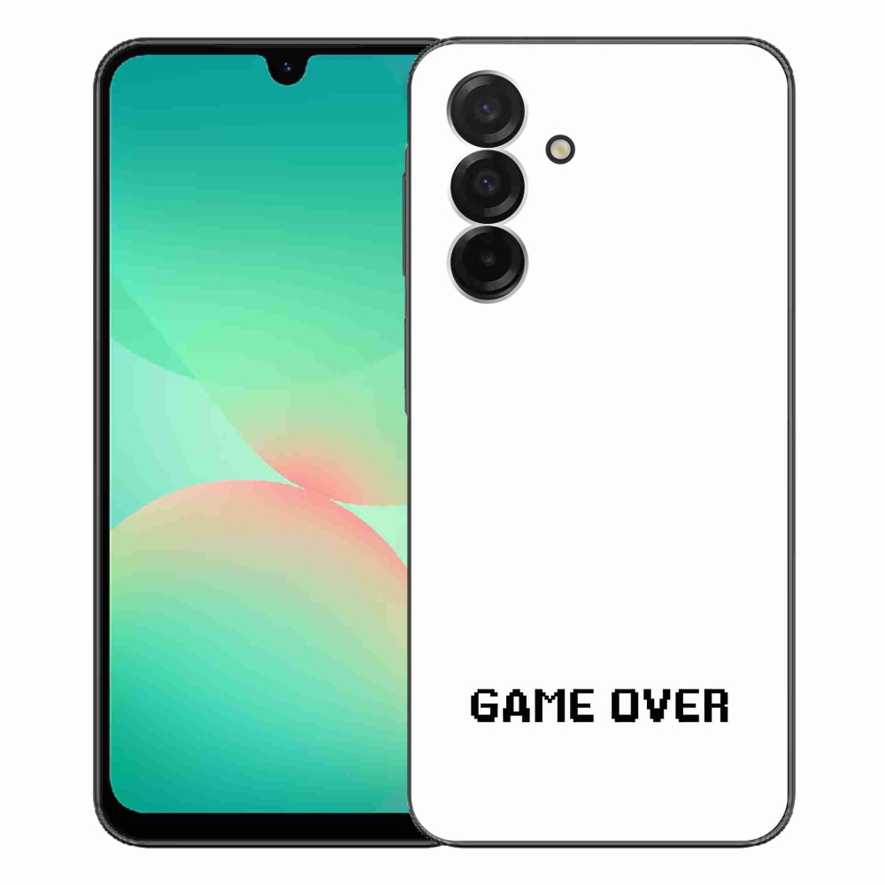 Gelový kryt mmCase na Samsung Galaxy A26 5G - game over bílé pozadí
