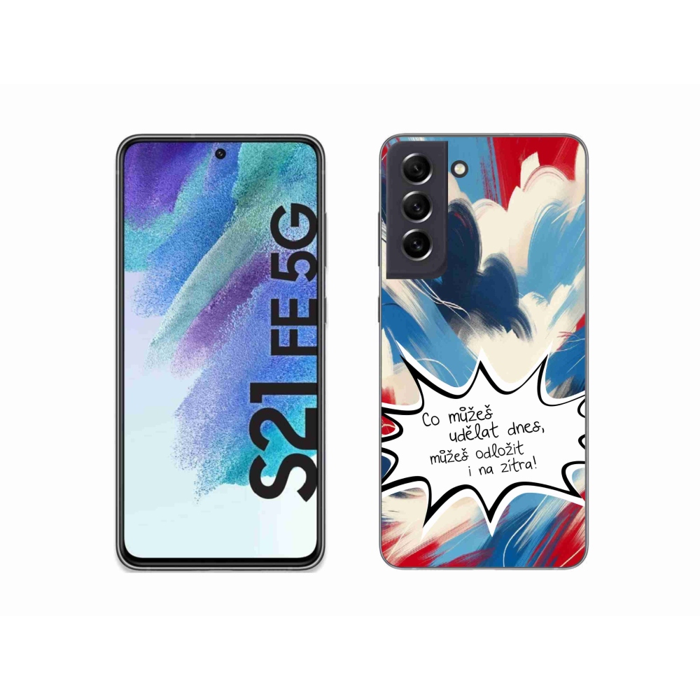 Gelový kryt mmCase na Samsung Galaxy S21 FE 5G - vtipný text 9 bílé pozadí