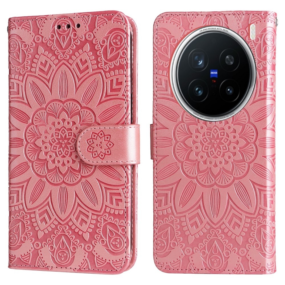 Sunflower knížkové pouzdro na Vivo X200 Pro 5G - růžové
