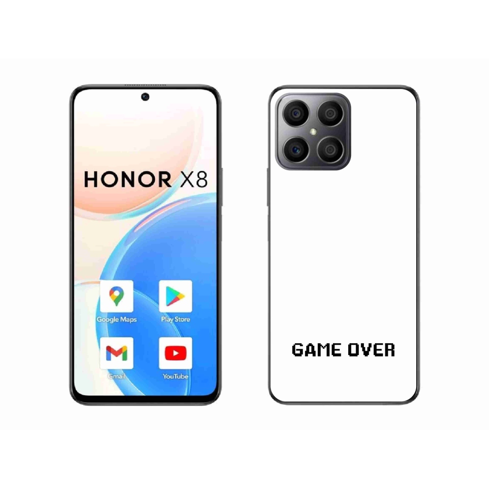 Gelový kryt mmCase na Honor X8 4G - game over bílé pozadí